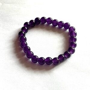 (3 for20.00) Elegant Purple Glass or Stone Beaded Bracelet-New